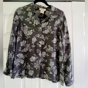 2/$6 Jones New York 8p 100% silk long sleeve blouse.